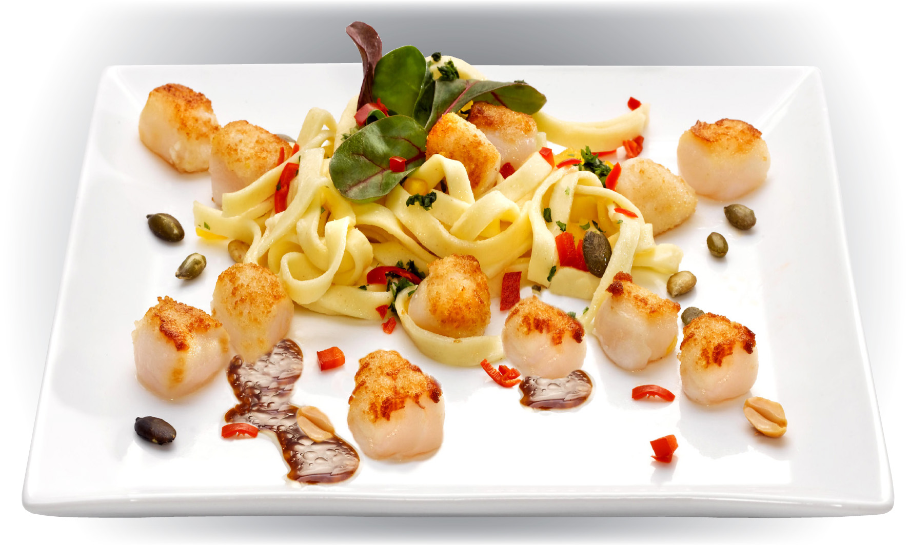 Scallops.Pasta